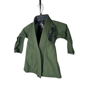 Hawk Jiu Jitsu Brazilian Martial Arts Gi Jacket Olive Green K00 100% Cotton